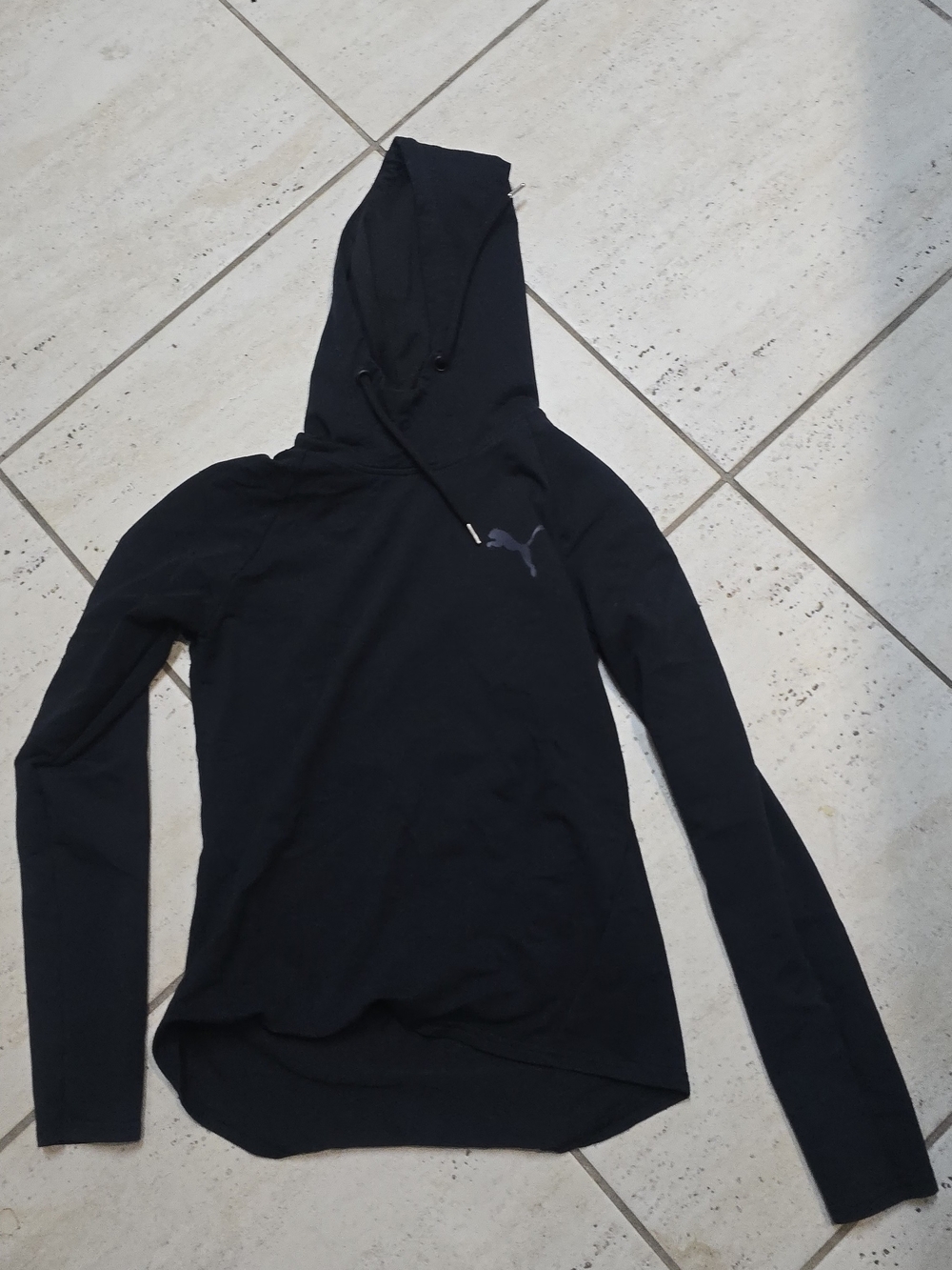 Puma Women's Black Hooded Long Sleeve Pullover